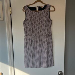 Brooks Brothers Black and White Geometric Midi Dress